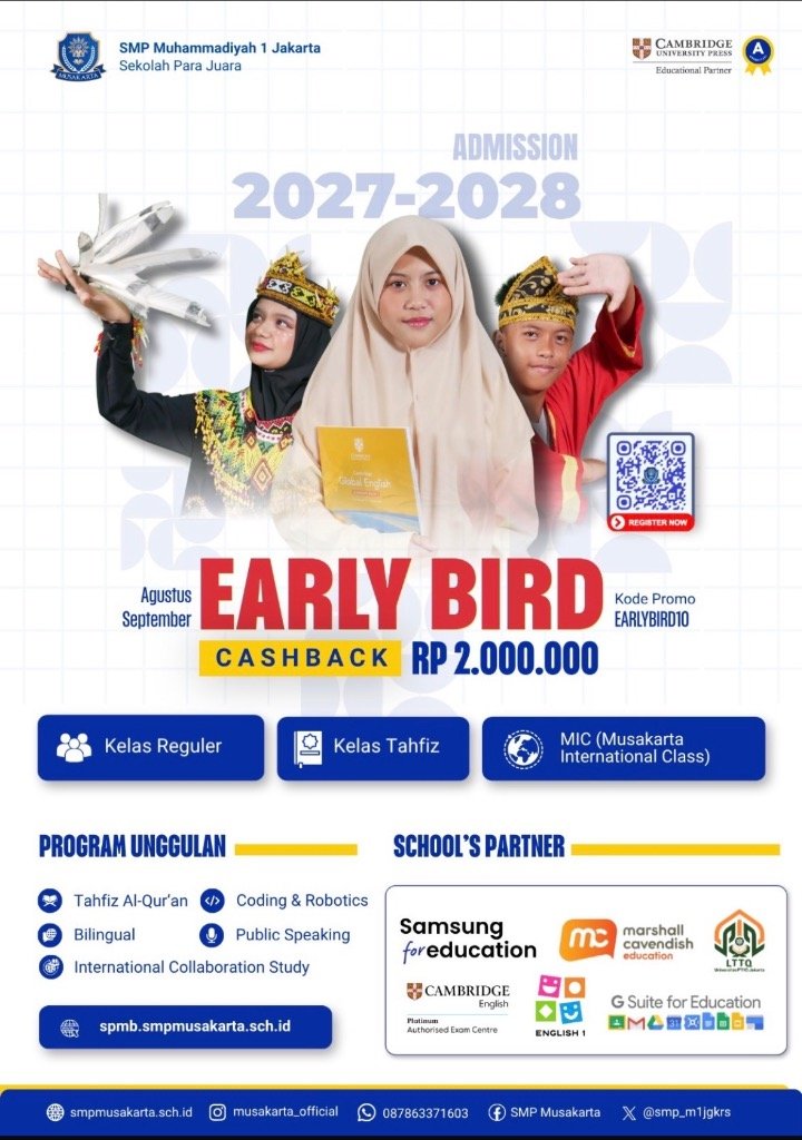 SPMB 2027/2028 - Early Bird Cashback
